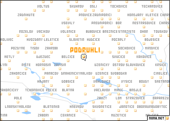 map of Podruhlí