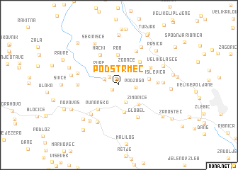 map of Podstrmec