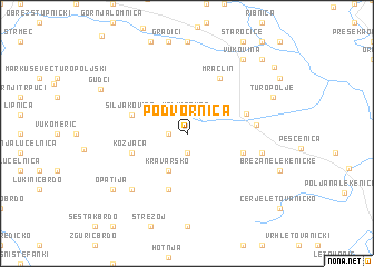 map of Podvornica