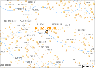 map of Podžeravice