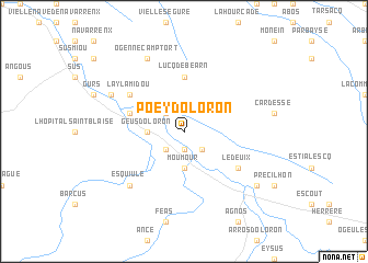 map of Poey-dʼOloron