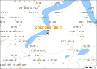 map of Pognana Lario