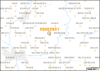map of Pohořany