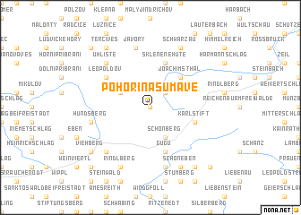 map of Pohoří na Šumavě