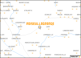 map of Poiseul-la-Grange