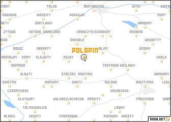 map of Połapin