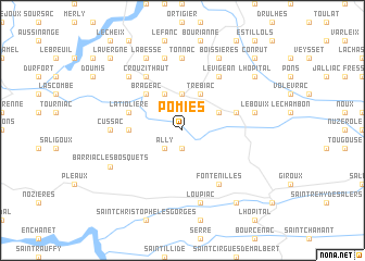 map of Pomiès