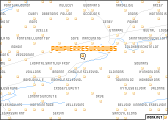 map of Pompierre-sur-Doubs