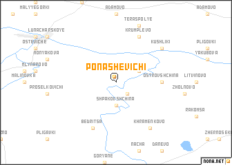 map of Ponashevichi