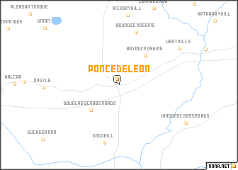 map of Ponce de Leon