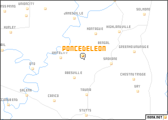 map of Ponce de Leon