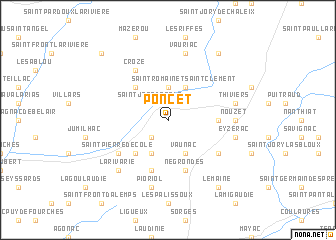 map of Poncet