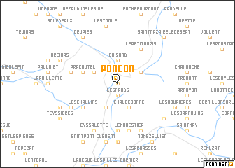 map of Ponçon