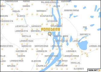 map of Ponedera