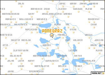 map of Ponědraž