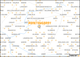 map of Ponętów Górny