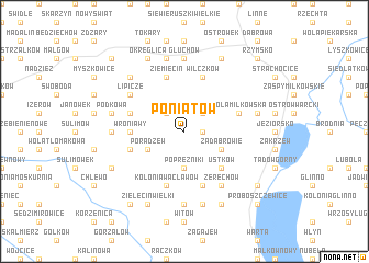 map of Poniatów