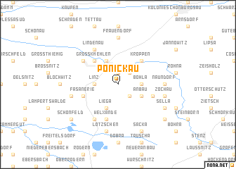 map of Ponickau