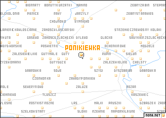 map of Ponikiewka