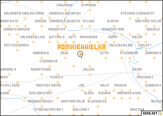 map of Ponikiew Wielka