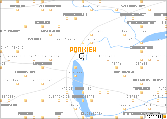 map of Ponikiew