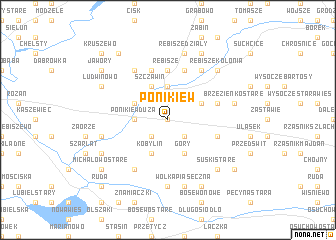 map of Ponikiew