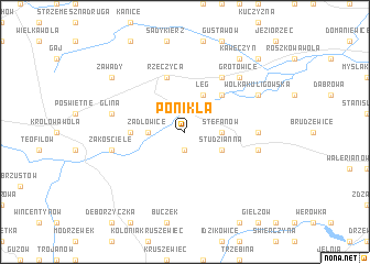 map of Ponikła