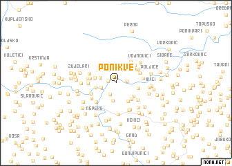 map of Ponikve