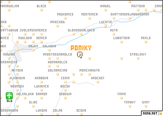 map of Poniky