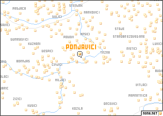 map of Ponjavići