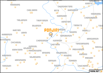 map of Pŏnji-ri