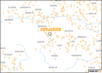 map of Ponjušina