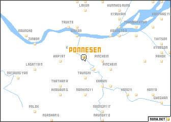 map of Ponnesen