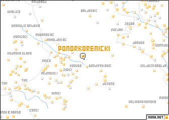 map of Ponor Korenički