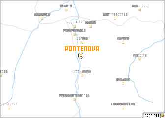 map of Ponte Nova