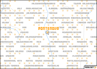 map of Ponte Nova