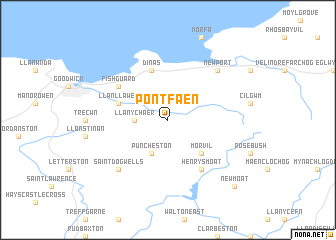 map of Pontfaen