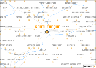 map of Pont-lʼÉvêque