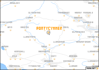 map of Pont y Cymmer