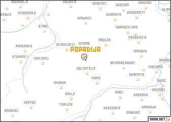 map of Popadija