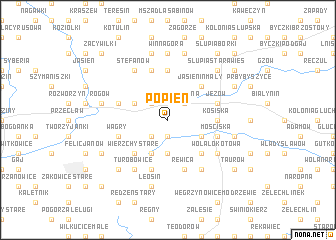 map of Popień