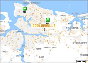 map of Poplar Halls