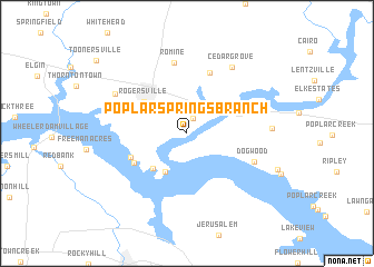 map of Poplar Springs Branch