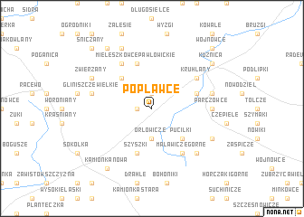 map of Popławce