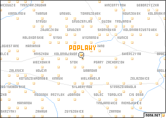 map of Popławy