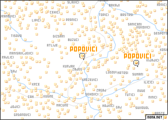 map of Popovići