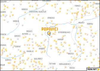 map of Popovići