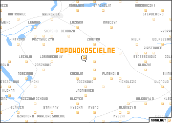 map of Popowo Kościelne