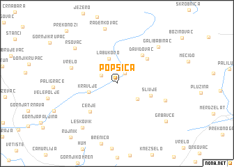 map of Popšica