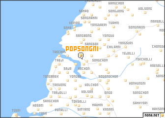 map of Pŏpsŏng-ni